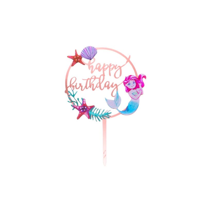 Topper tort Happy Birthday sirena Ariel