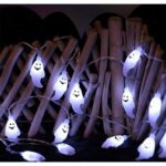 Ghirlanda LED pentru Halloween, Amrinugl, Model fantoma, 20 becuri, 3m, Negru/Alb