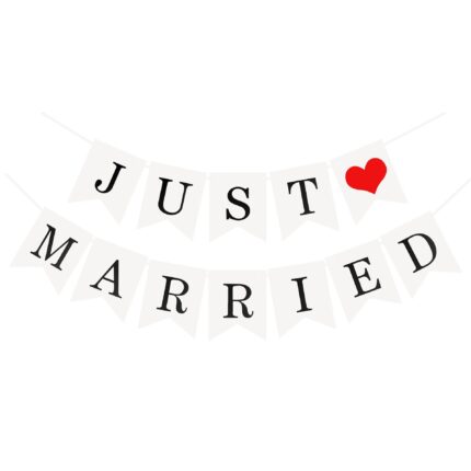 Banner decorativ, Model Just Married, 1.2m, multicolor