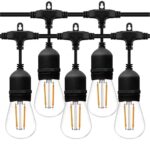 Ghirlanda luminoasa exterior, impermeabila, interconectabila, 10m, fasung E27, lumina calda, cu becuri 4W