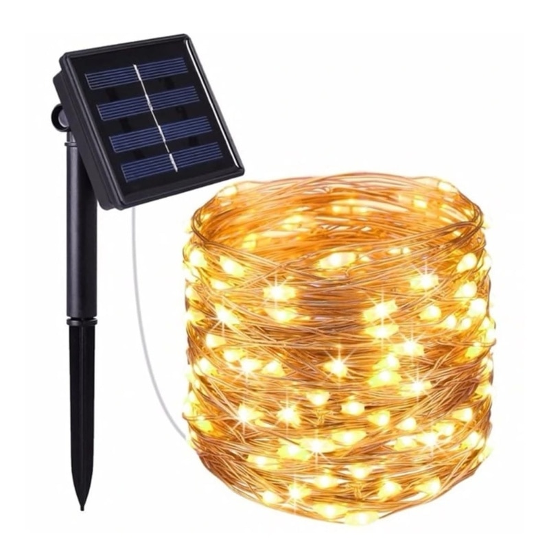 res_24fa9bd06ee35b0525da4ef81d858c88 Ghirlanda luminoasa decorativa solara din cupru cu 100 leduri, Regal trade