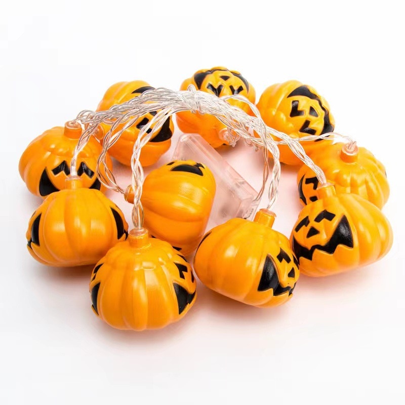 Sir Luminos Halloween, Sunmostar, 20 LED-uri Dovleac, Moduri Iluminare, Portocaliu, 3m