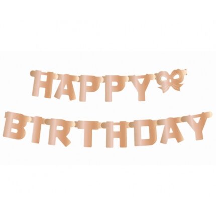 Banner Happy Birthday, rose gold 11x160 cm