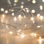 Ghirlanda LED 3m, Bghyhyhi, 30 lumini, alb cald, rezistenta la intemperii, cu baterii, pentru decorare gradina si petreceri
