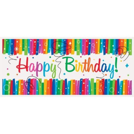 Banner decorativ, Unique, Happy Birthday, 152 x 76 cm, Multicolor