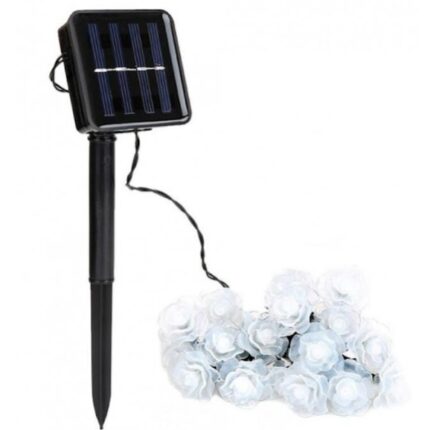 Instalatie solara gradina flori de trandafir cu 50 LED, alb cald 1500-9