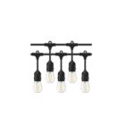 Ghirlanda luminoasa exterior, impermeabila, 10m, fasung E27, lumina calda, cu 10 becuri 4W