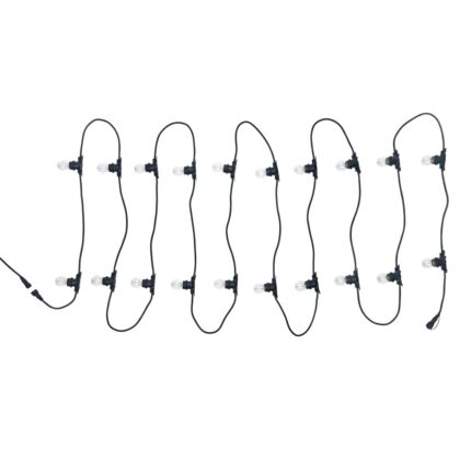 Ghirlanda luminoasa de gradina Koloreno, 10 m, 20 becuri LED E27, 1.3 W, Negru