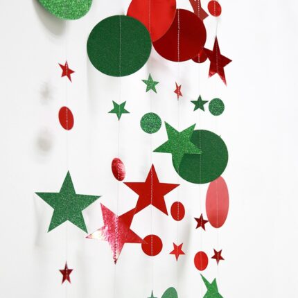 Set Accesorii Decorative Cozevdnt, Bunting Banner, Iridescent, pentru Nunta, Aniversare, Craciun, Multicolor