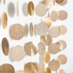 Set 4 ghirlande decorative circulare, LLWL, Carton, 2", 4 m, Auriu