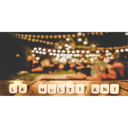 Banner "La multi ani" cu scris pe cuburi, 60 x 120 cm
