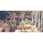 Banner "Bine ati venit" cu scris rosu, 60 x 120 cm