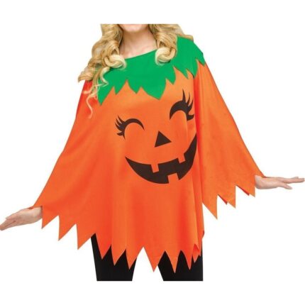 Pelerina VENITIVO® model Dovleac de Halloween, portocalie, marime universala