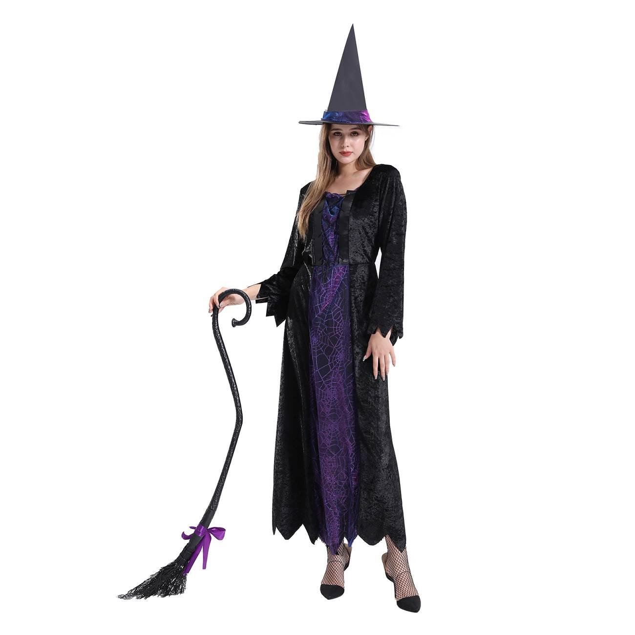 res_7ce3b277d498bfadc6e4a2bae72674ce Costum Vrajitoare Halloween, Negru, Lung, cu Palarie