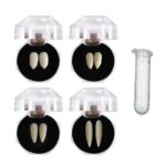 Set 4 perechi dinti de vampir Longziming, 4 dimensiuni, ABS, Alb