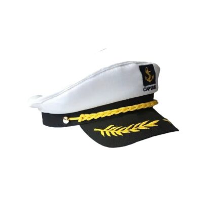 Palarie capitan de vas, pentru adult, alba, marime universala