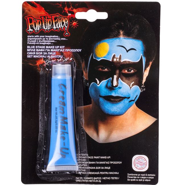 Vopsea albastra pentru machiaj carnaval, pentru fata si corp, 14+ ani