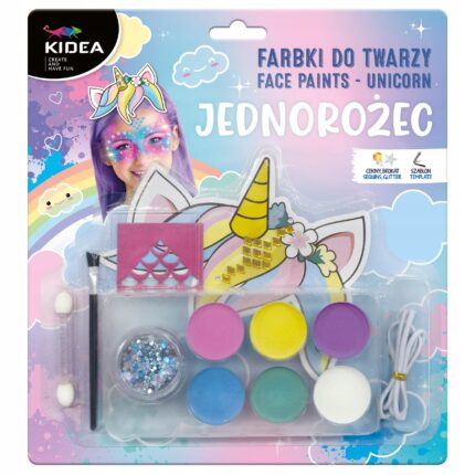 Set 6 vopsele pentru fata + pensula, Derform, Multicolor