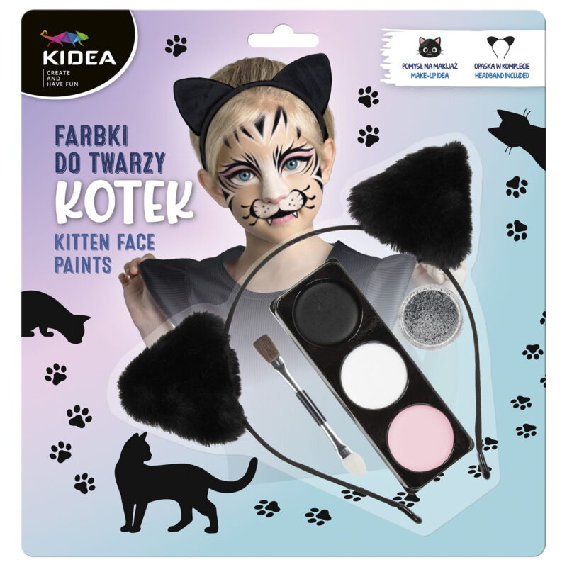 Vopsele de fata cu bentita, KIDEA, 23.8x22.9x2cm, Multicolor