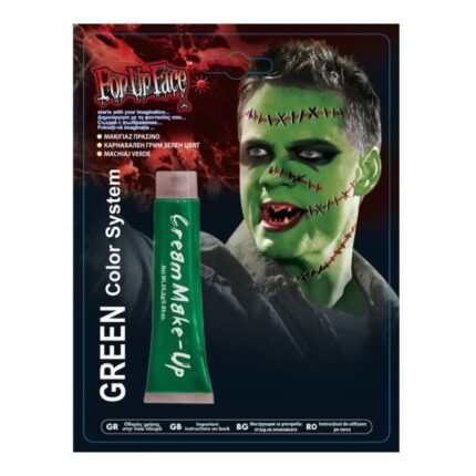 Vopsea verde pentru machiaj fata si corp, deghizare horror Halloween