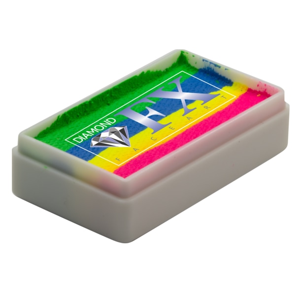 Vopsea pentru machiaj prostetic si efecte speciale, Diamond FX Splitcake Curcubeu neon, 28 g