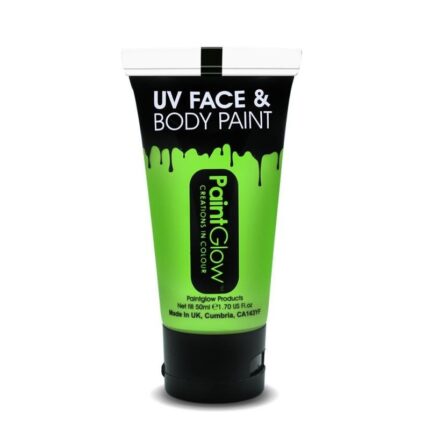 Vopsea UV PaintGlow, pentru vopsit corp, 50 ml, verde