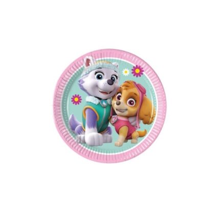 Set 8 farfurii carton Skye & Everest Paw Patrol / Patrula Catelusilor 20 cm