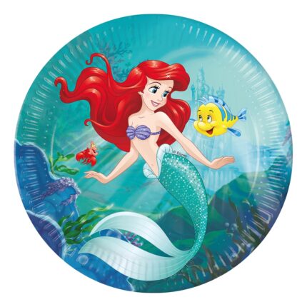 Set 8 Farfurii Petrecere 23cm Disney Ariel Mica Sirena, 95455