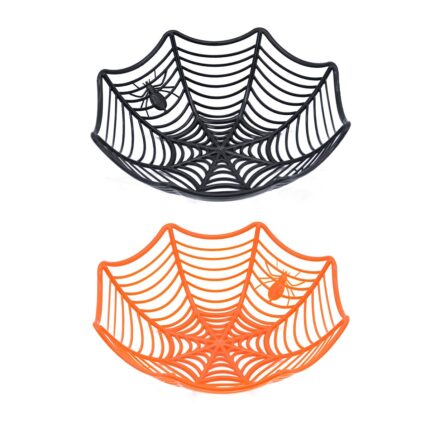Set 2 boluri panza de paianjen de Halloween, Kaxyrooz, Plastic, Negru/Portocaliu