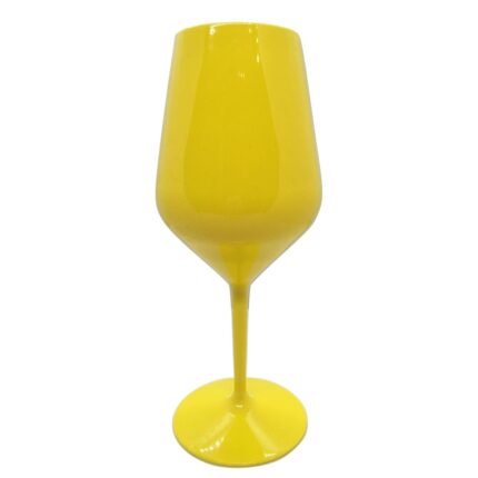 Pahar pentru vin, incasabil, reutilizabil, Gold Plast, 470 cc, galben, 1 buc/set, tritan