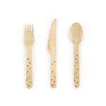 Tacamuri pentru petrecere din lemn cu stelute, auriu, 16cm, 18 buc