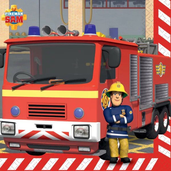 Set 16 servetele din hartie, multicolor, 33x33 cm, Fireman Sam