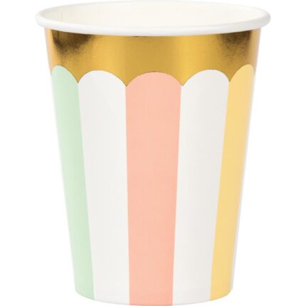 Set pahare carton petrecere Pastel Celebrations, 8 buc