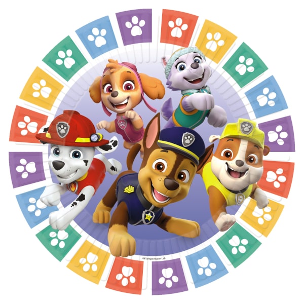 Set 18 farfurii din hartie Paw Patrol, Amscan, 23 cm, Multicolor