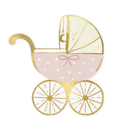 Servetele Baby Girl carucior roz 15 cm - set de 20