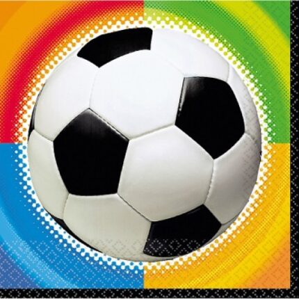 Set 16 servetele, model fotbal, multicolor, 33x33 cm