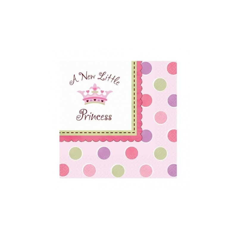 Set 16 Servetele botez "A New Little Princess", Amscan