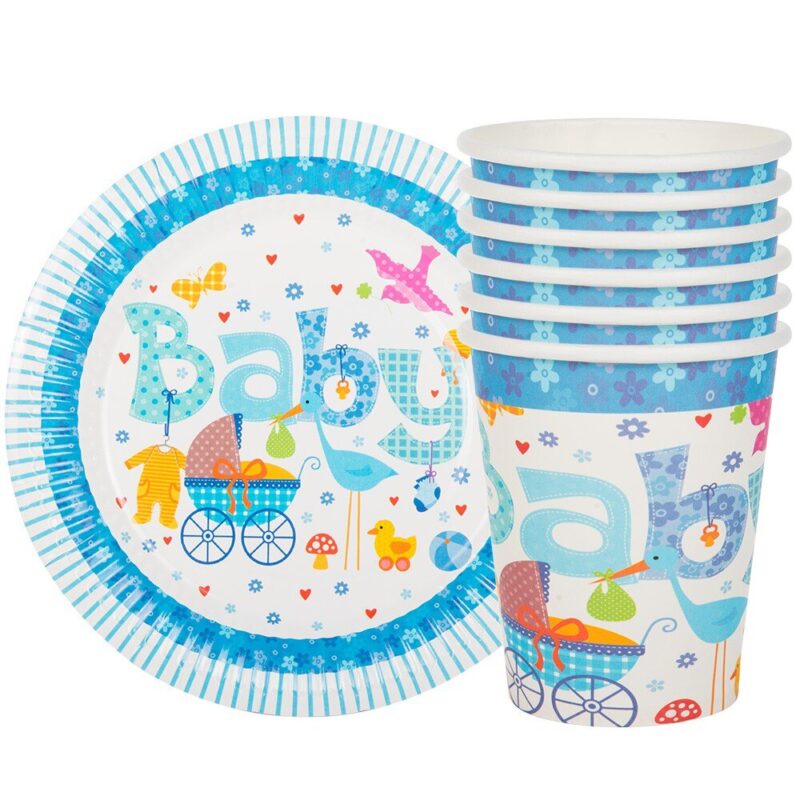 Set vesela petrecere, Dekolo.pl, 180ml, 18cm, albastru, 6szt