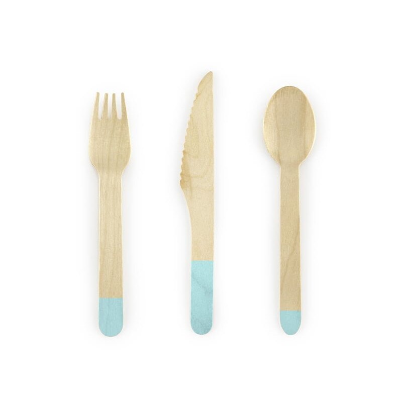 Tacamuri din lemn, menta, 16cm (1 set / 18 buc.)