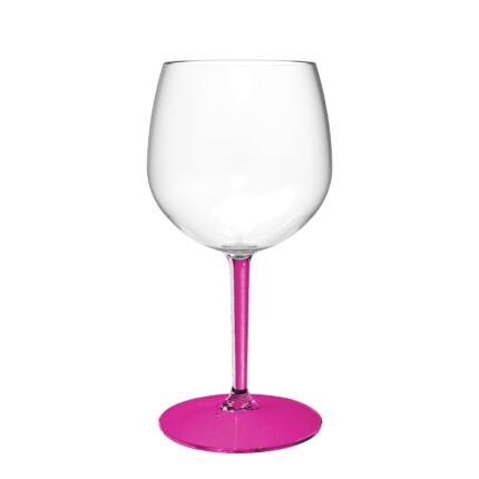 Pahar Ballon Tonic, incasabil, reutilizabil, Tritan 582 cc cu picior fucsia transparent 1 buc/set