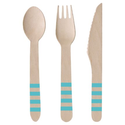 Set tacamuri petrecere, Amscan, Lemn, 24 buc
