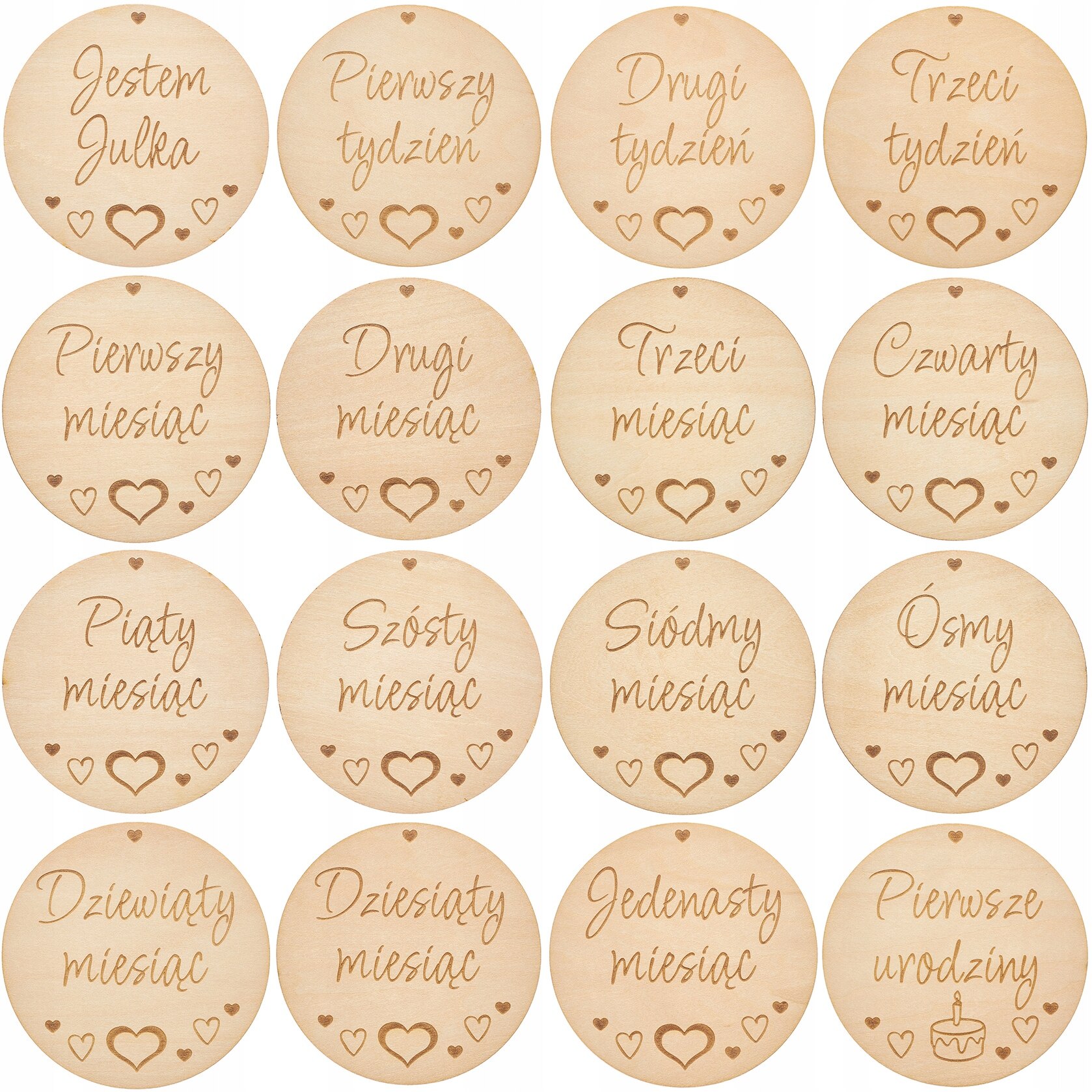res_8e7a3bc69302eebe9da5879ba7468935 Set 16 Tablici Lemn, TECHREBAL, Personalizate, 9cm, pentru Fotografii Bebelusi