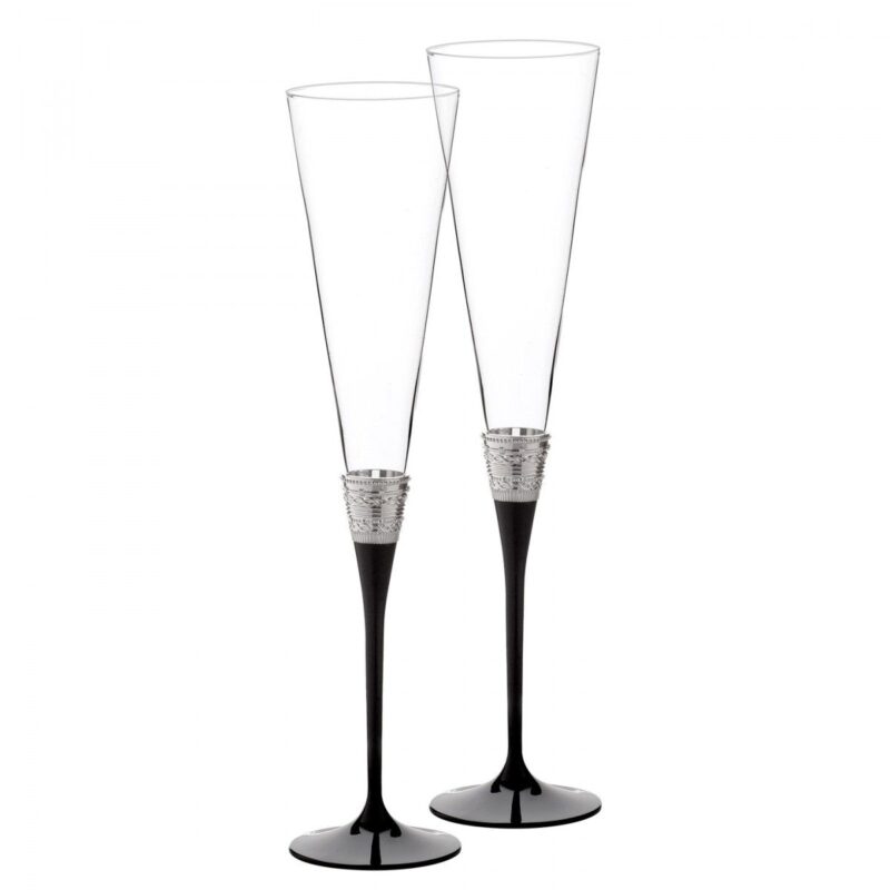 Set 2 pahare sampanie Vera Wang colectia With Love Black