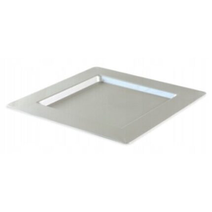 Set 4 farfurii din plastic 30x30cm argintii, Tamipol