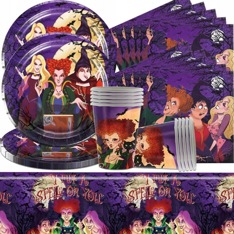 Set vesela unica folosinta, Luka Hocus Pocus, 10 pahare/10 farfurii/10 servetele/fata de masa, carton