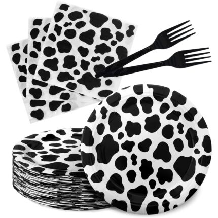 Set vesela de petrecere pentru 10 persoane, Sunmostar, Alb/Negru