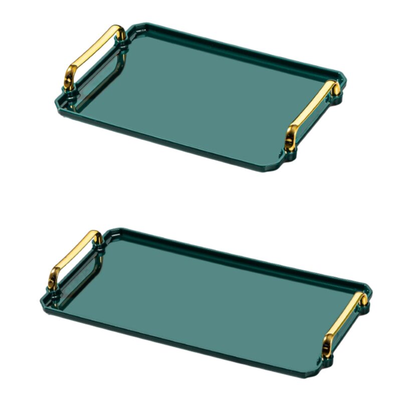 Set 2 Platouri Decorative, Rectangulare, albastru 30.5x21.8x3.5cm/41x22x3.5cm
