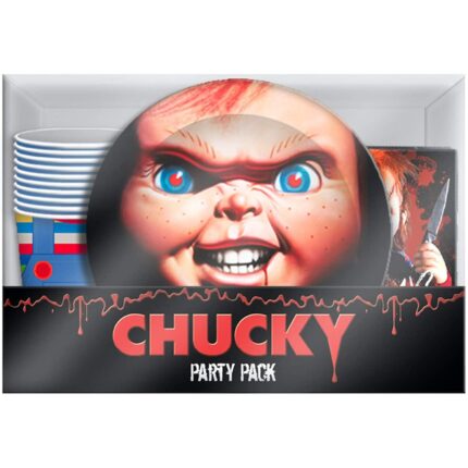 Set vesela pentru petrecere Chucky, Silver Buffalo, 60 piese, cupe, farfurii, servetele