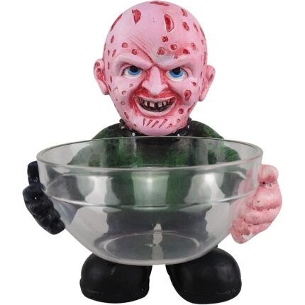 Bol de bomboane Halloween, Freddy Krueger, 12x6x4cm, rasina naturala, multicolor