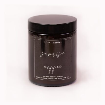 Lumanare parfumata, Scentimental, ceara soia si palmier, handmade - Sunrise Coffee - 145 g, 42 ore de ardere